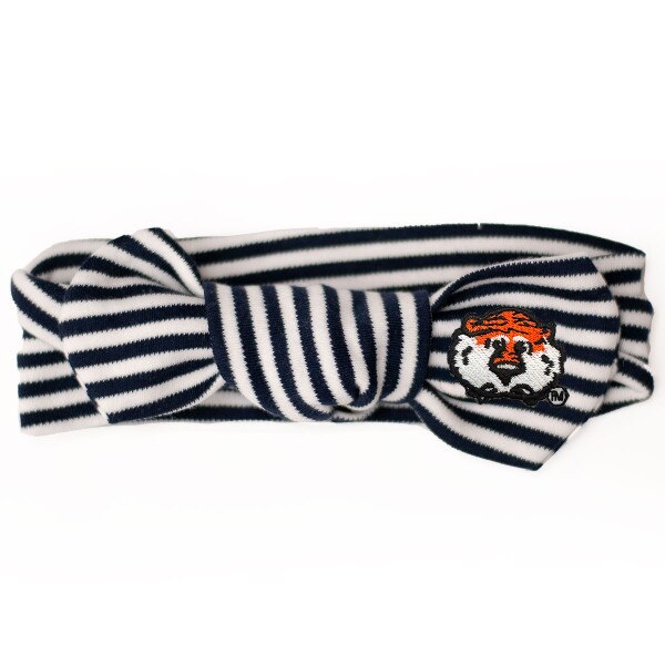 Aubie Hair Knot Navy White Stripe